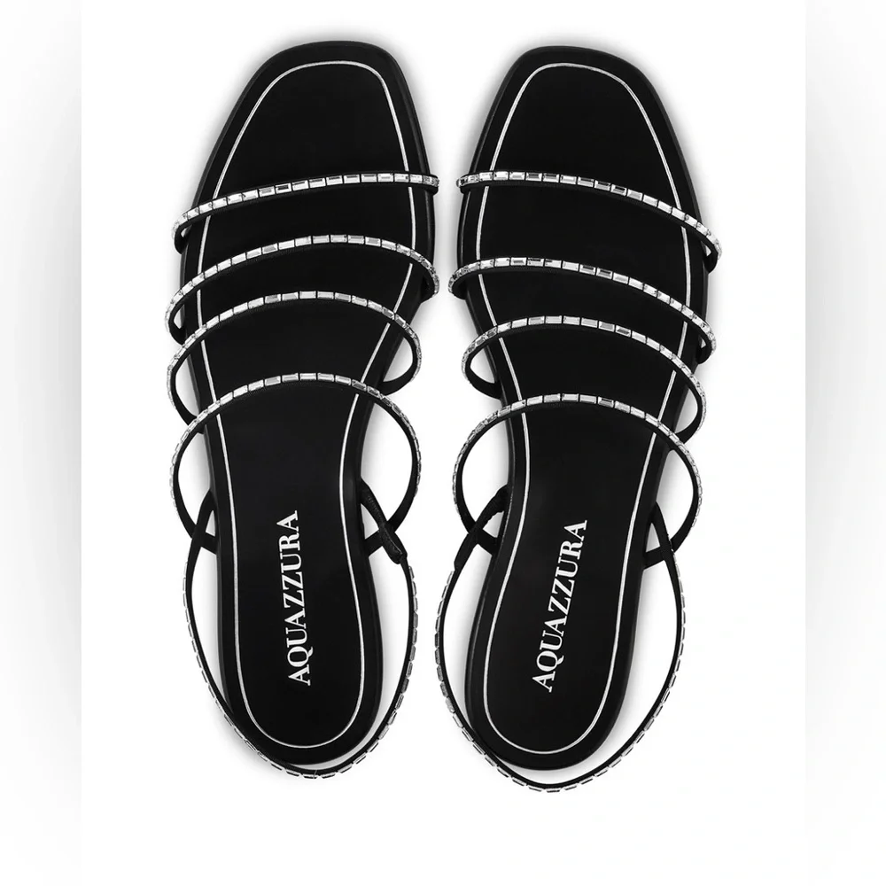 Aquazzura Mistica Crystal Embellished  flat sandals.Tequila Style NIB 36.5 - Picture 2 of 9